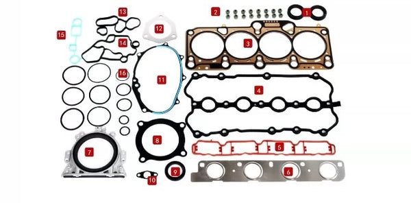 Replacement Corteco Engine Gasket Oil Seals Kit for VW GLI GTI R Passat AUDI A3 A4 2.0 TFSI BPY BPG BWA